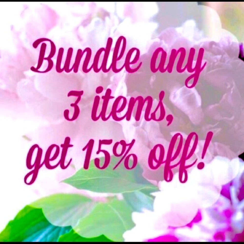 Bundle any 3 items and get 15% off!🥴❤️